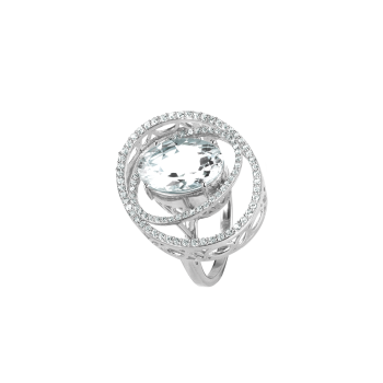 Jacques Lemans SE-R159A58 Damen Ring Gr. 58 Sterlingsilber t mit White Topaz